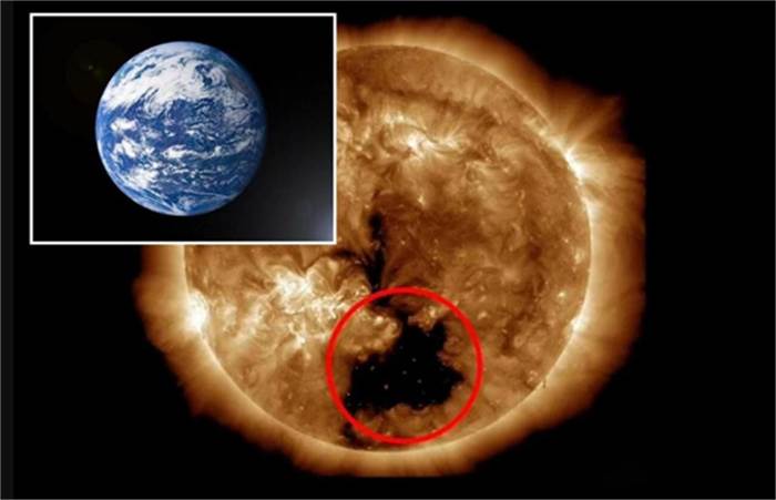 太阳上出现今年第二个“巨洞”（太阳表面暗区日冕洞）(3)