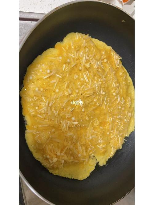 金针菇煎蛋饼的做法(1)