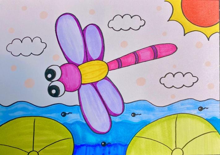 儿童创意美术《蜻蜓》