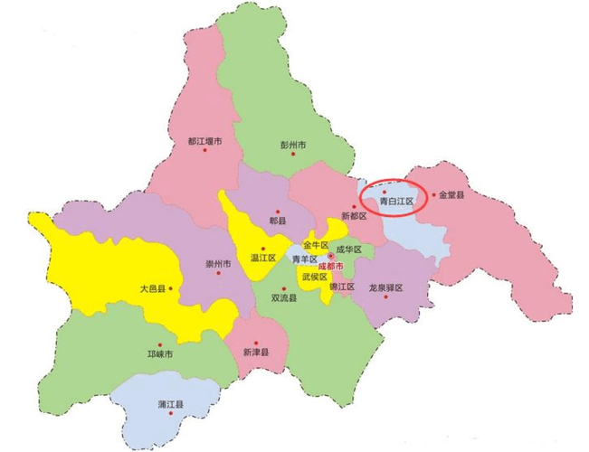 成都区域地图划分