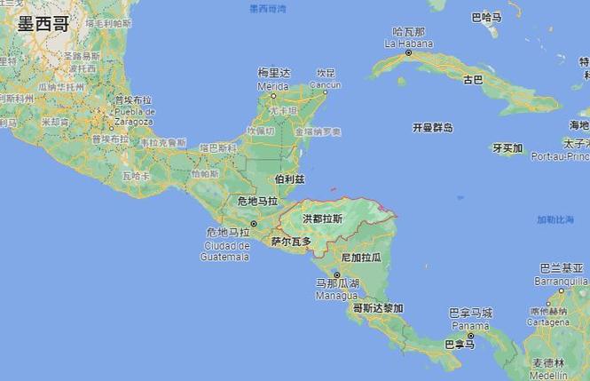 洪都拉斯在地图的哪个位置(1)