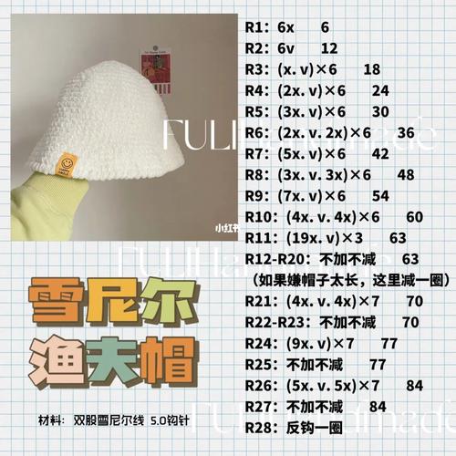包芯棉钩织帽子的教程(1)