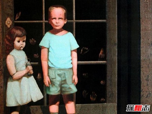 世界十大诡异名画（男孩旁边有一个很诡异的洋娃娃）(1)