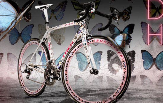 最贵的蝴蝶自行车（自行车主要以碳纤维为材质全身都是闪亮的透明涂层）